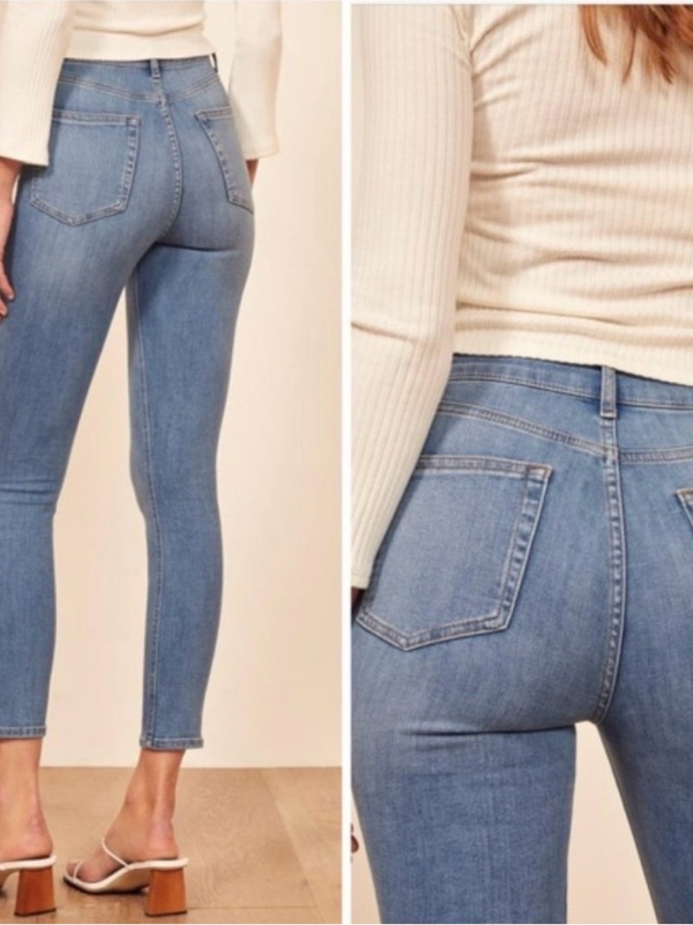 Reformation skinny crop jeans in color Barbados - size 25